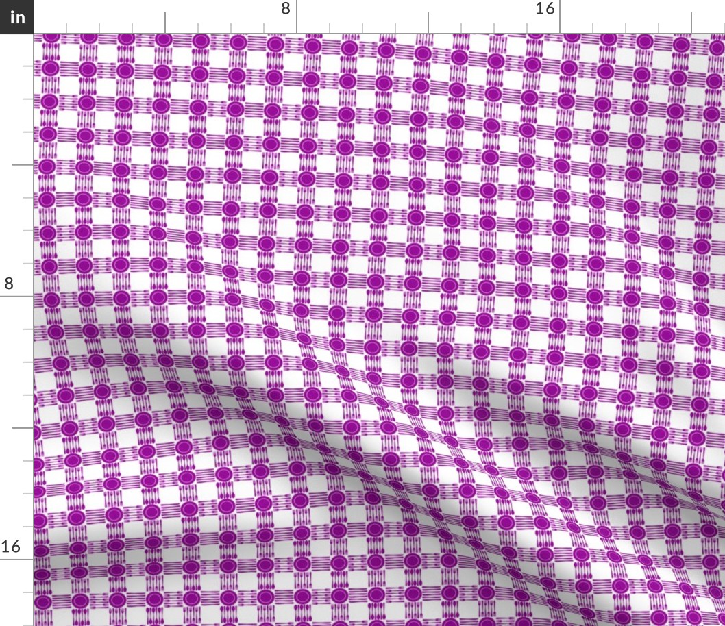 picnic gingham 1/2" purple and white