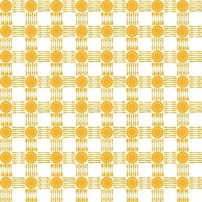 picnic gingham 1/2" gold and white