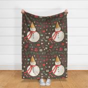 27x36 blanket snow man