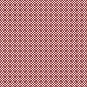 white polka dot on cranberry red small scale