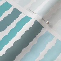 Wiggles - Aqua -Gray Stripes on White 