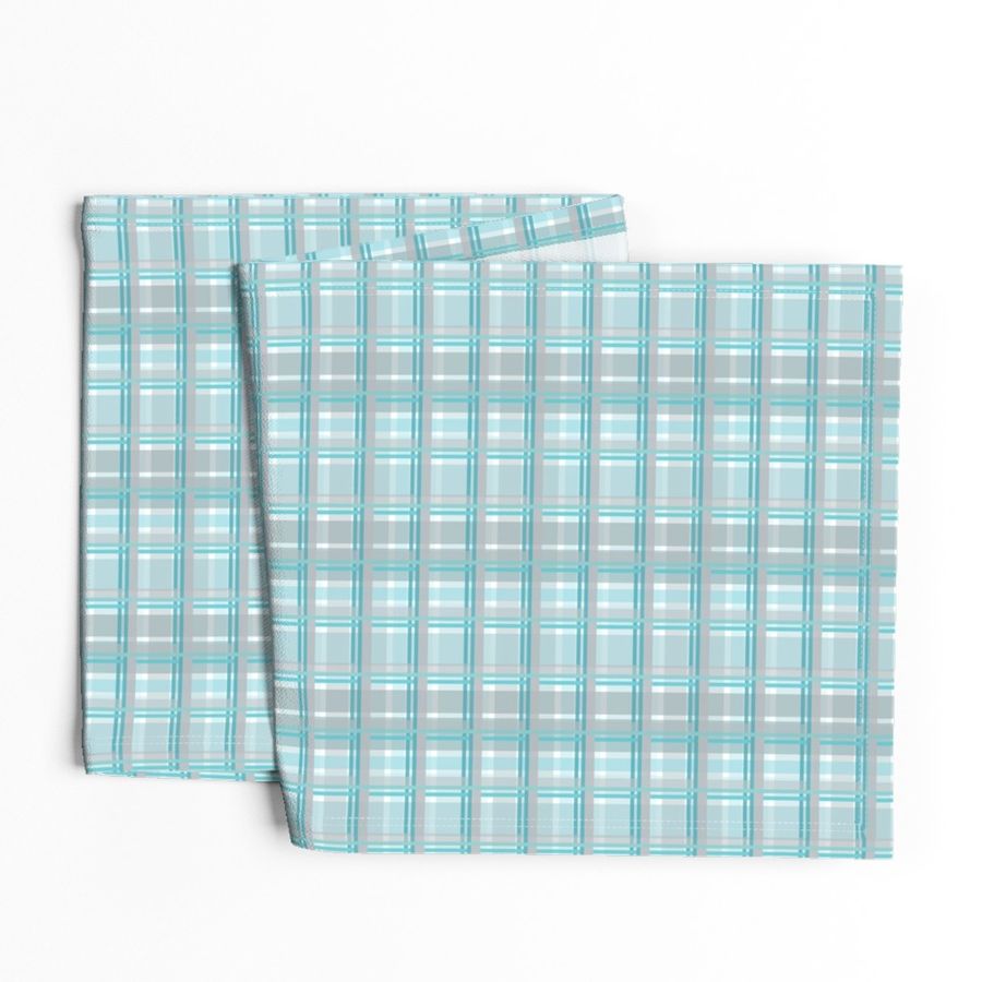 Sven Swedish Plaid - Aqua/Gray