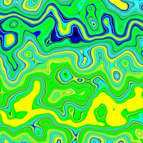 Bold Funky Groovy Trippy Psychedelic Squiggly Swirly Stripe Abstract Pattern 