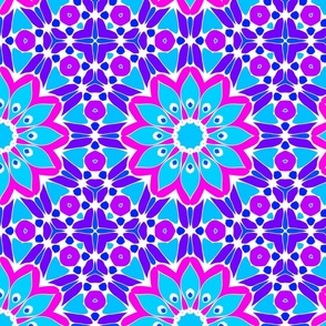 Groovy Vibrant Intricate Funky Mandala Abstract Pattern