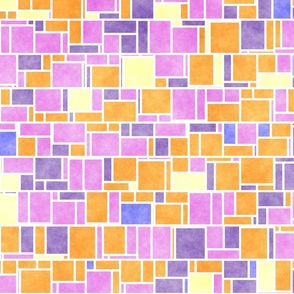 Colorful Vibrant Boho Groovy Mondrian Pattern