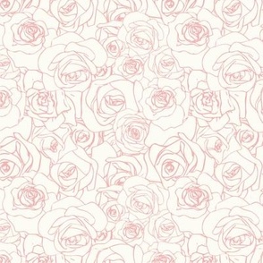 Roses on Roses Pink on Ivory