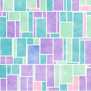 Funky Colorful Pastel Mondrian Pattern