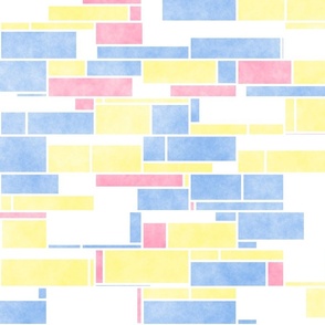 Boho Colorful Pastel Mondrian Pattern