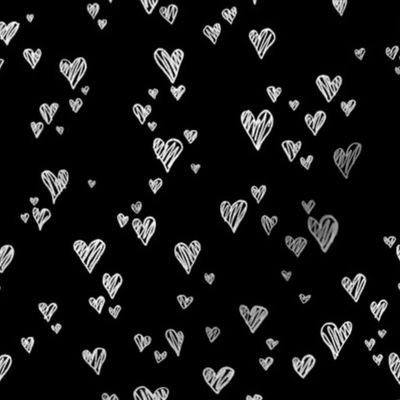 Chalkboard Scribble Hearts