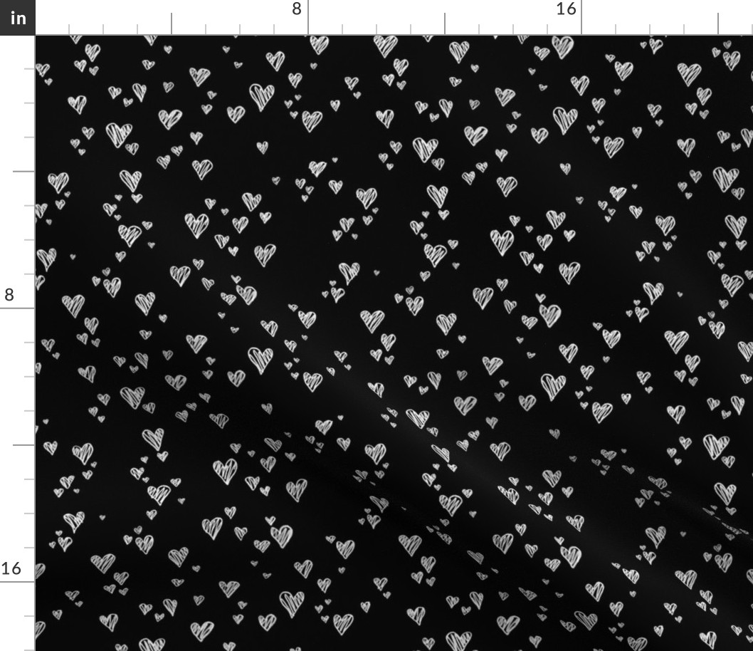 Chalkboard Scribble Hearts