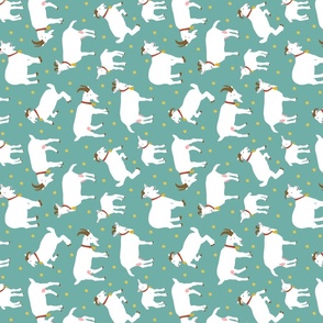 Happy Goats Tea Towel, Turquoise