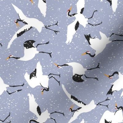 Asian Snow Cranes Tea Towel