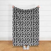 Scattered Cape Tulips - white on black with spots, medium 