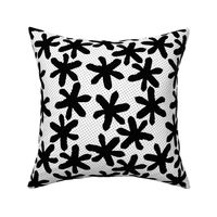 Scattered Cape Tulips - black on white with spots, medium 