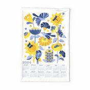 2024 Garden Friends Calendar Tea Towel /  Wall Hanging