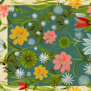 Wild flowers wall hanging 