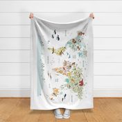 Fabric 54"x72" Play mat Map with Animals