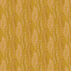 Fern Offset I M size I 12" I Mustard #C3932B I Floral Fantasy collection