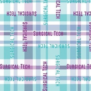 Surgical Tech, Plaid, turquoise, purple