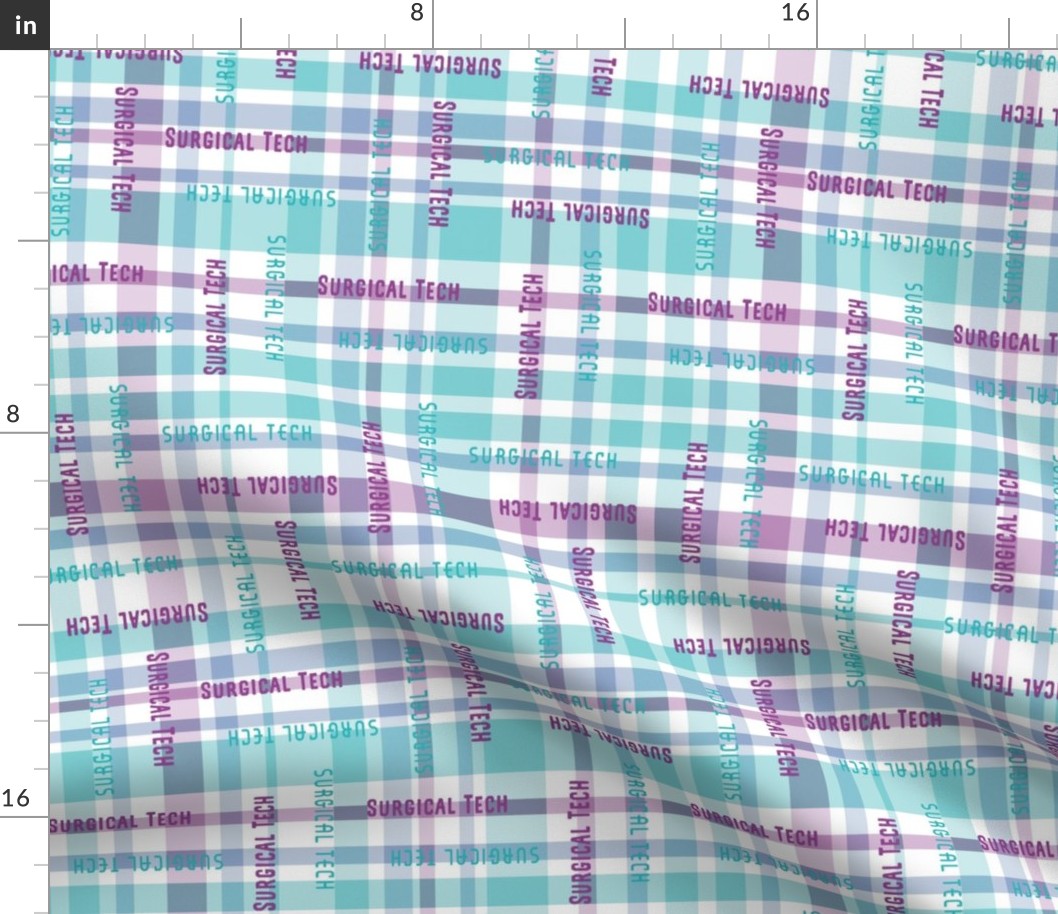 Surgical Tech, Plaid, turquoise, purple