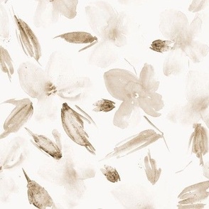 Cream neutral bloom of tenderness - watercolor pastel florals for modern nursery home decor baby girl a579-6