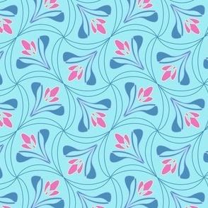 Tessellations in bloom, blue