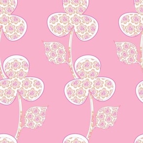 Quilted flowers in pink