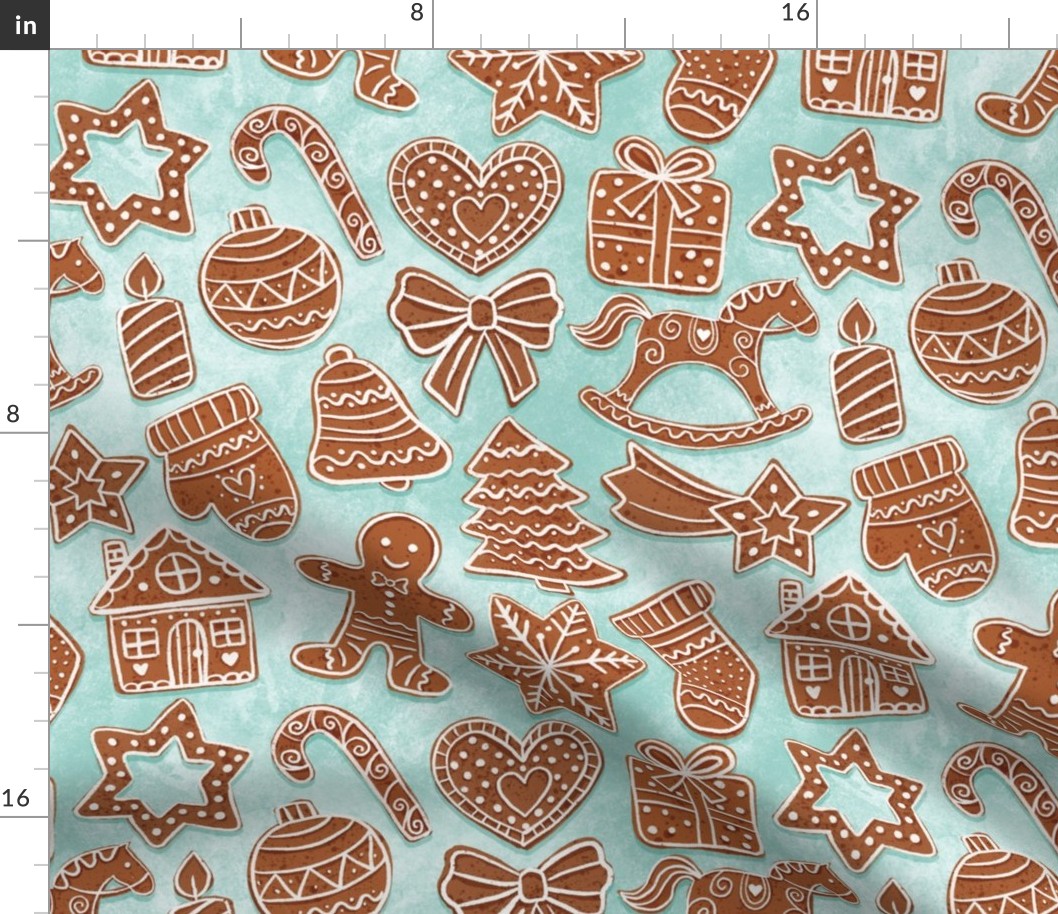 Christmas gingerbread turquoise