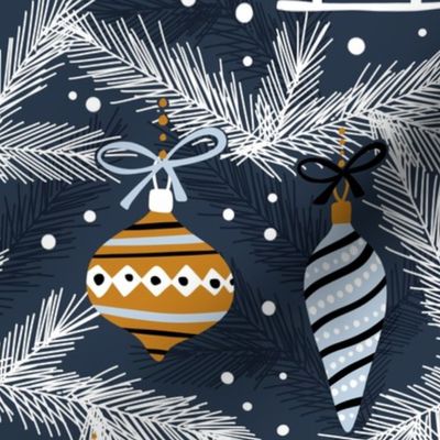 Vintage Christmas ornaments - cozy -xmas holiday christmas fabric