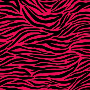 zebra animal print black and bright red