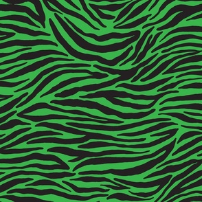 zebra animal print black and bright green