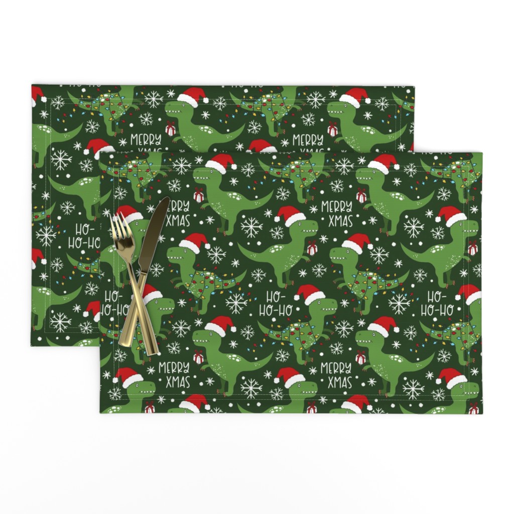 Funny Christmas T-rex Dinosaur green