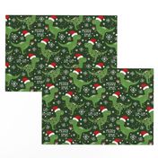 Funny Christmas T-rex Dinosaur green