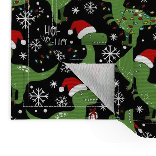 Funny Christmas T-rex Dinosaur black