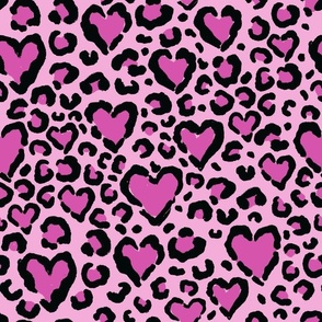 heart shaped leopard spots valentines day pink