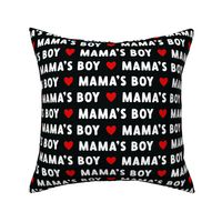 Mama´s Boy text Valentines Day fabric black