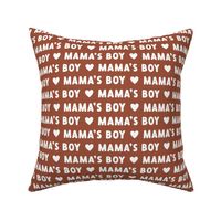 Mama´s Boy text Valentines Day fabric rust brown