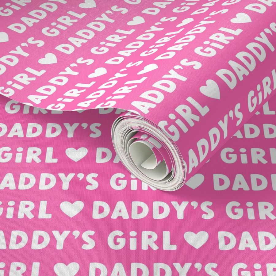  Daddy's girl text Valentines Day fabric pink