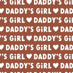  Daddy's girl text Valentines Day fabric rust brown