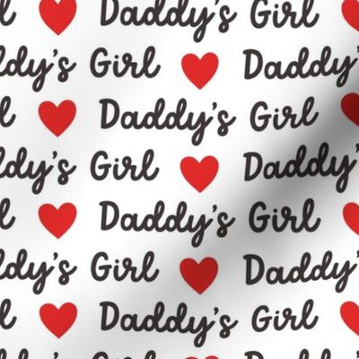  Daddy's girl text Valentines Day fabric white