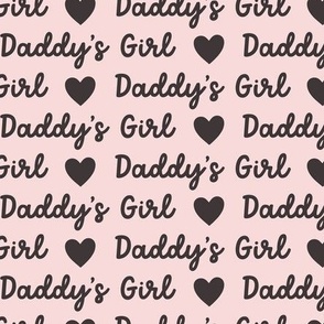  Daddy's girl text Valentines Day fabric  blush pink