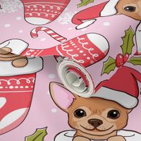 Cute chihuahua Christmas stocking pink