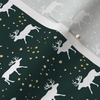 (small scale) reindeer - holiday - green - C21