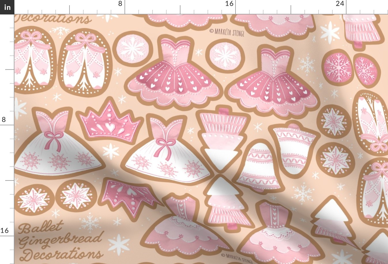 Ballet Gingerbread Christmas Decorations Cut and Sew