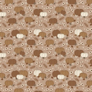 Pumpkin Patch Pattern_on Pale Taupe