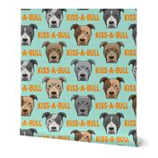 Kiss-a-bull - pit bulls - American Pit Bull Terrier dog - mint/orange - C21