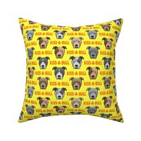 Kiss-a-bull - pit bulls - American Pit Bull Terrier dog - yellow/orange - C21