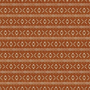 (extra small scale) mud cloth stitch - burnt orange- mudcloth tribal - C21