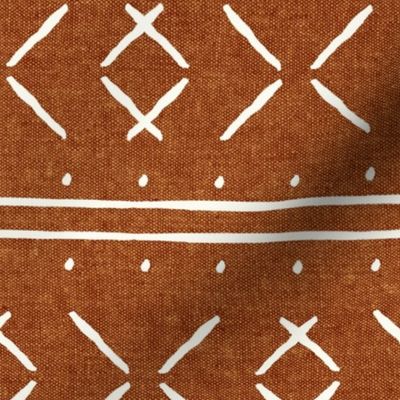 mud cloth stitch - burnt orange- mudcloth tribal - C21