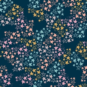 Pastel stars on navy